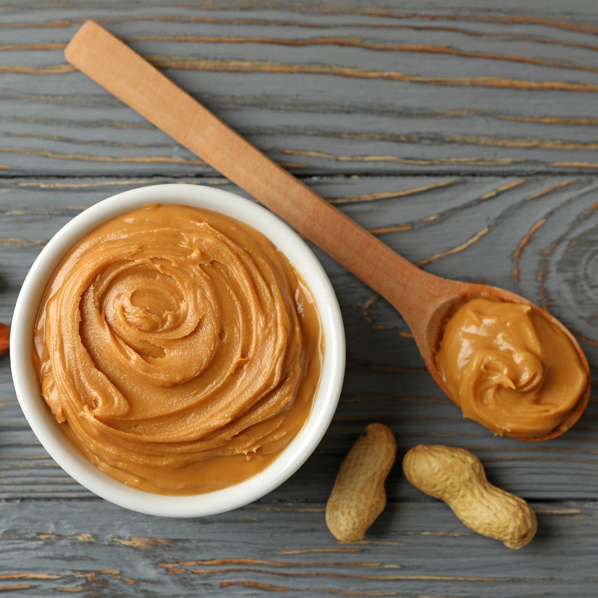 Creamy peanut butter in a bowl